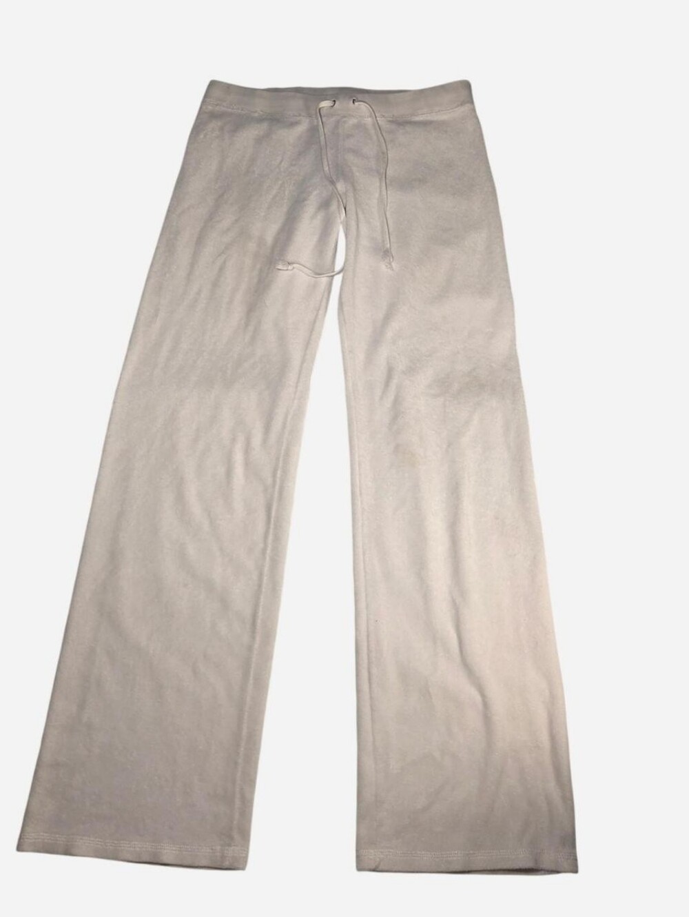 Vintage Juicy Couture White Terry Cloth Track Pants Made in USA Y2K